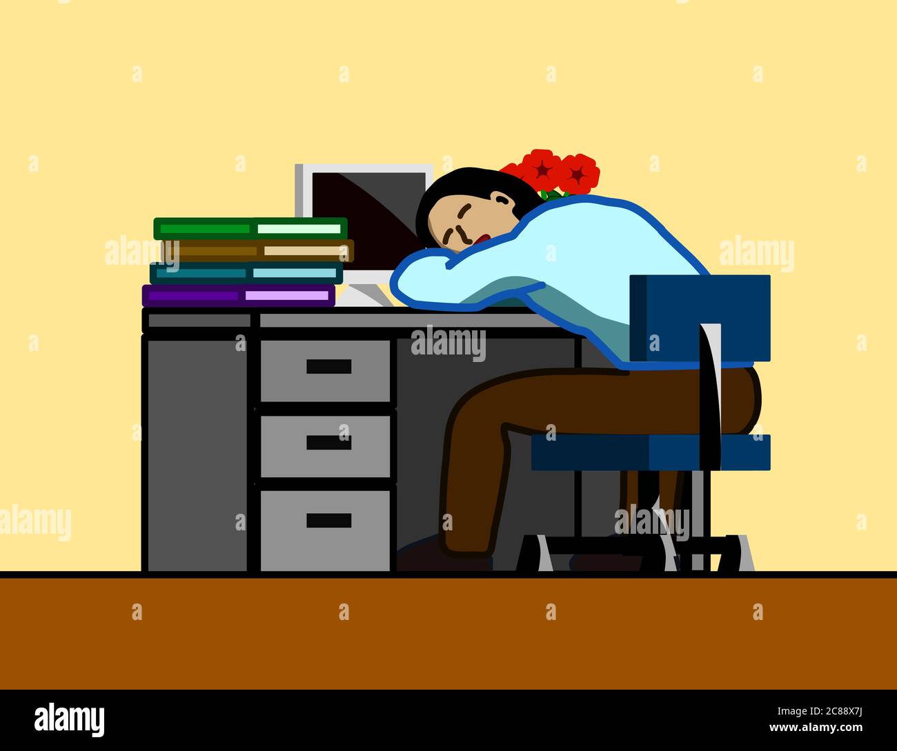 sleeping at work cartoon