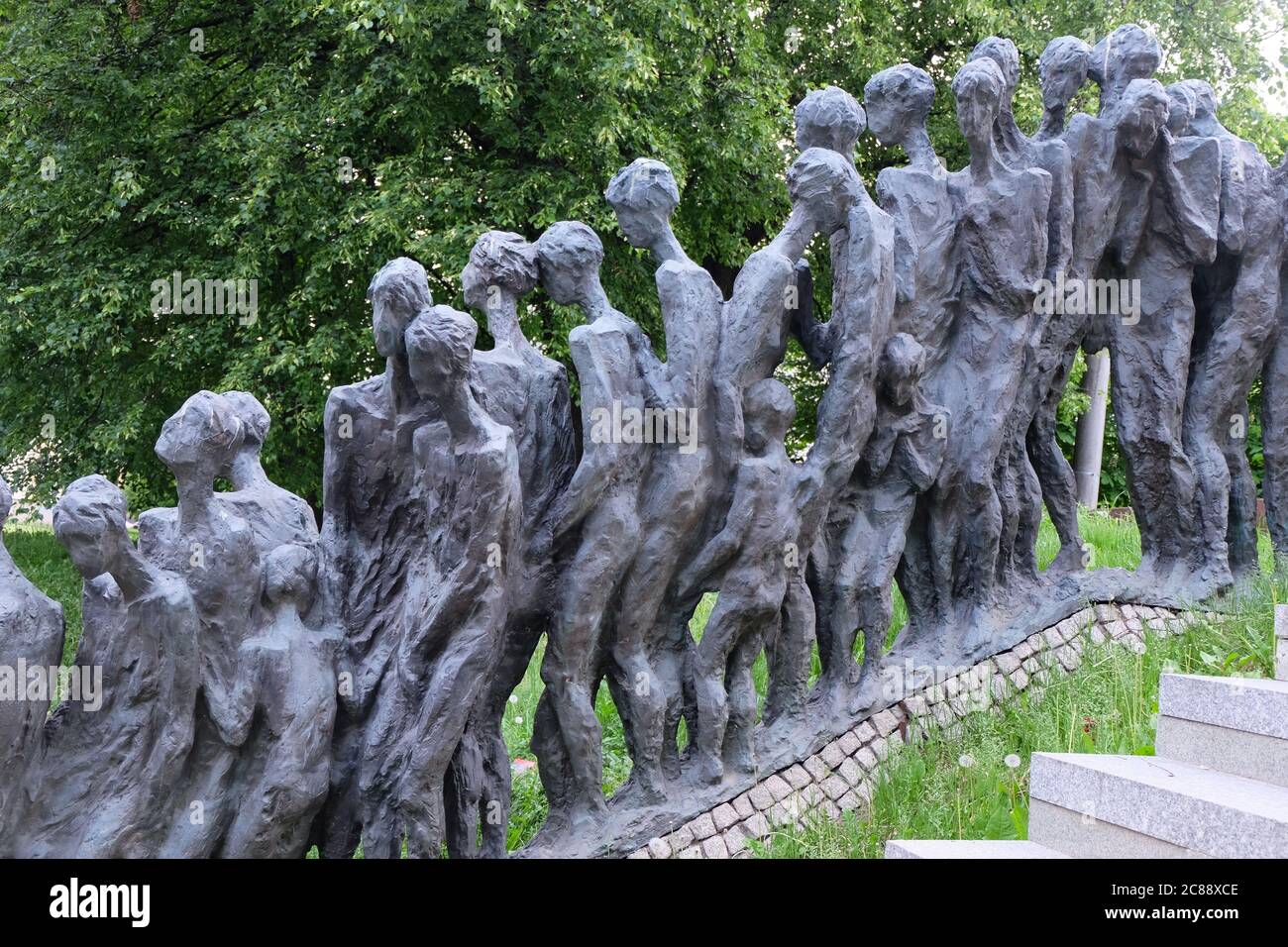 The Last Way - a sculpture honouring the thousands of Jews forced to their deaths in 'The Pit',  men, women and children - nobody was spared. Stock Photo