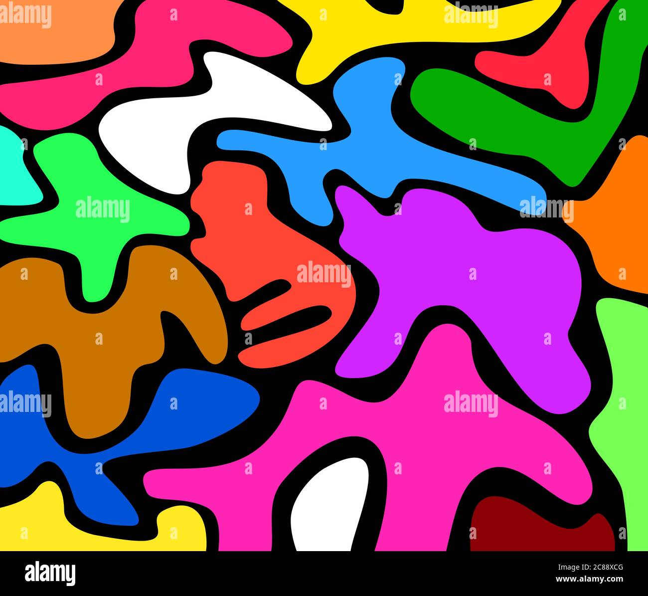 Patterns of various colors with a black background Stock Vector