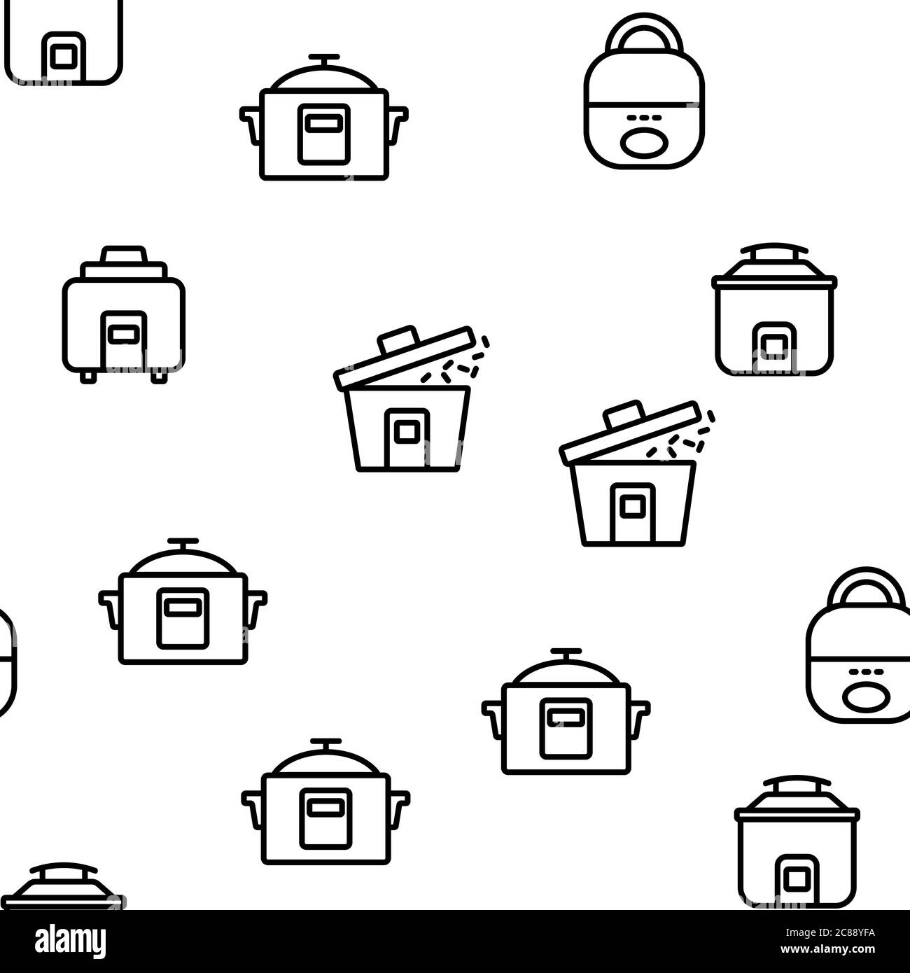 Rice Cooker Equipment Vector Seamless Pattern Stock Vector Image & Art