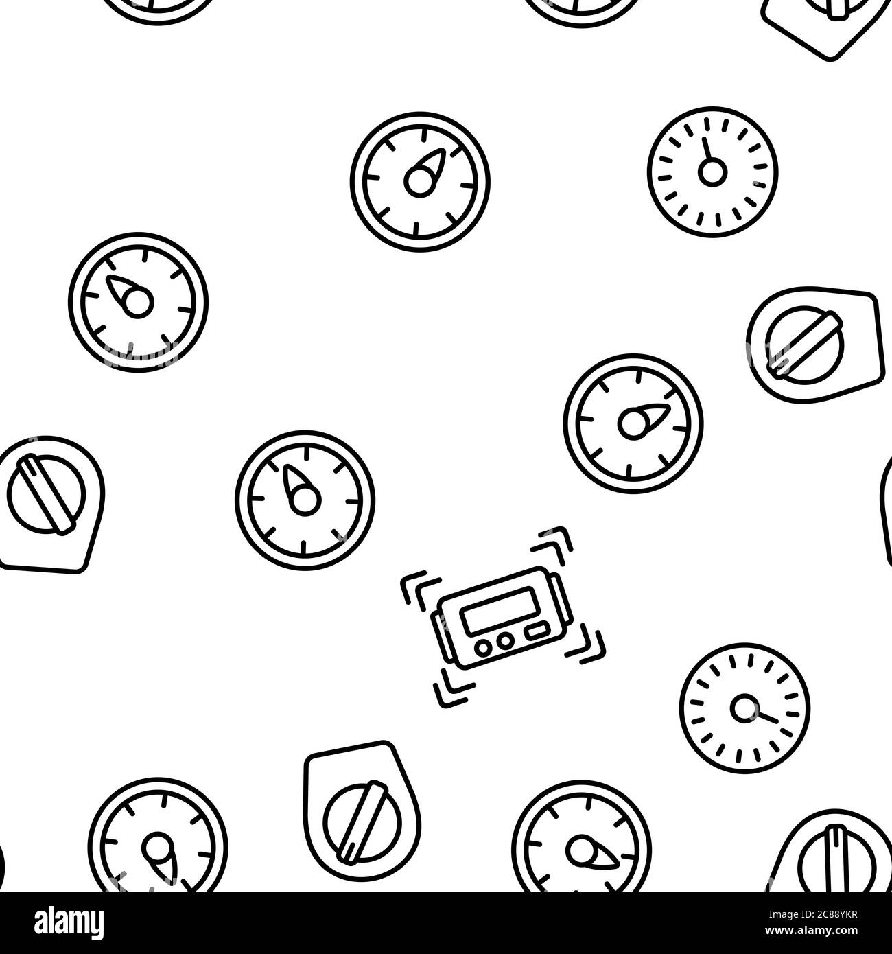 Kitchen Timer Tool Vector Seamless Pattern Stock Vector Image & Art - Alamy