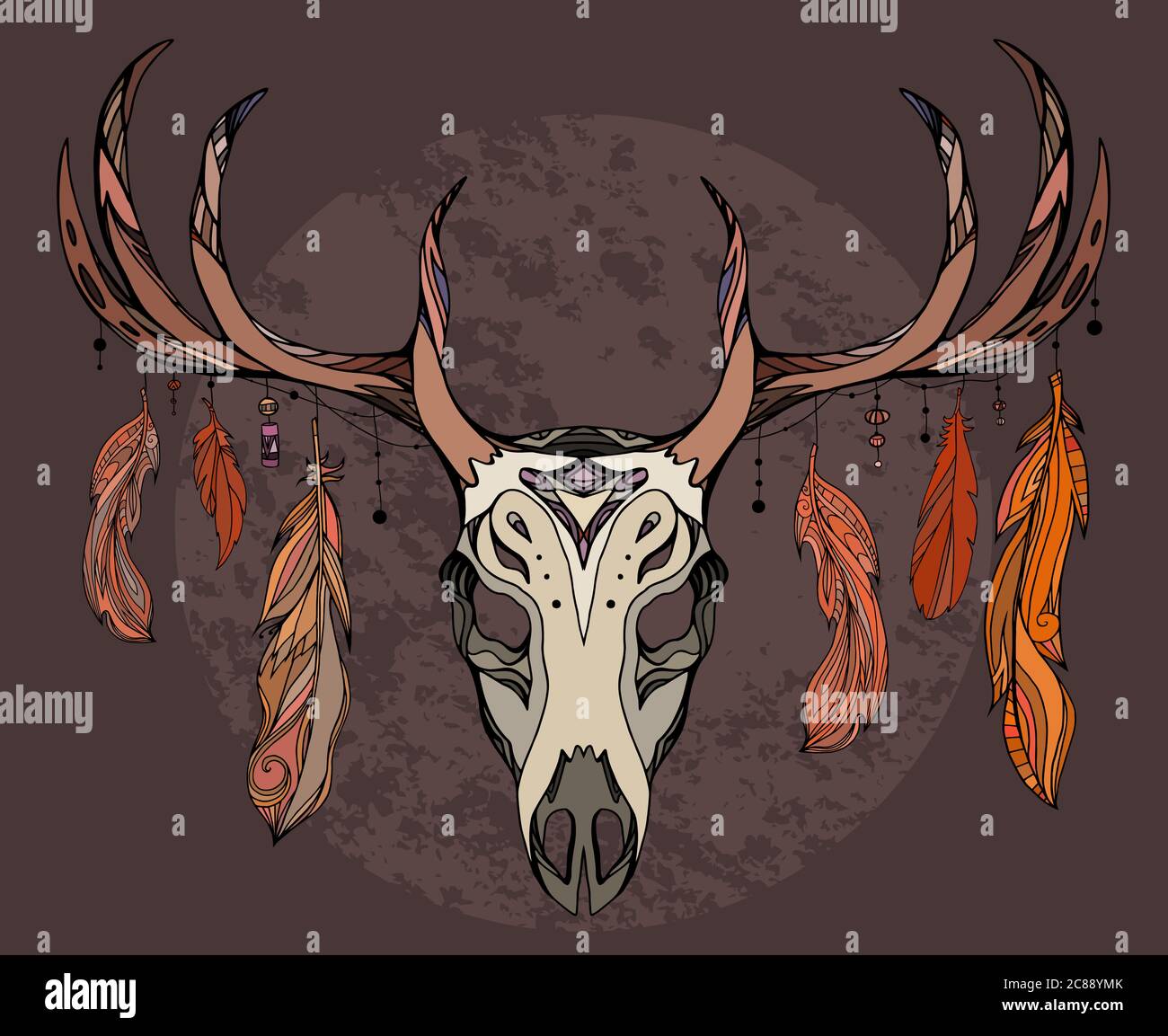 Native american indian deer skull Stock Vector Images - Alamy, image size:1300x1153