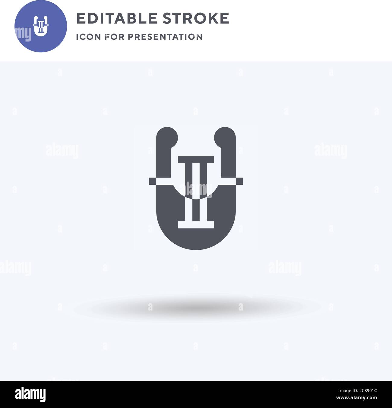 Zither icon vector, filled flat sign, solid pictogram isolated on white ...