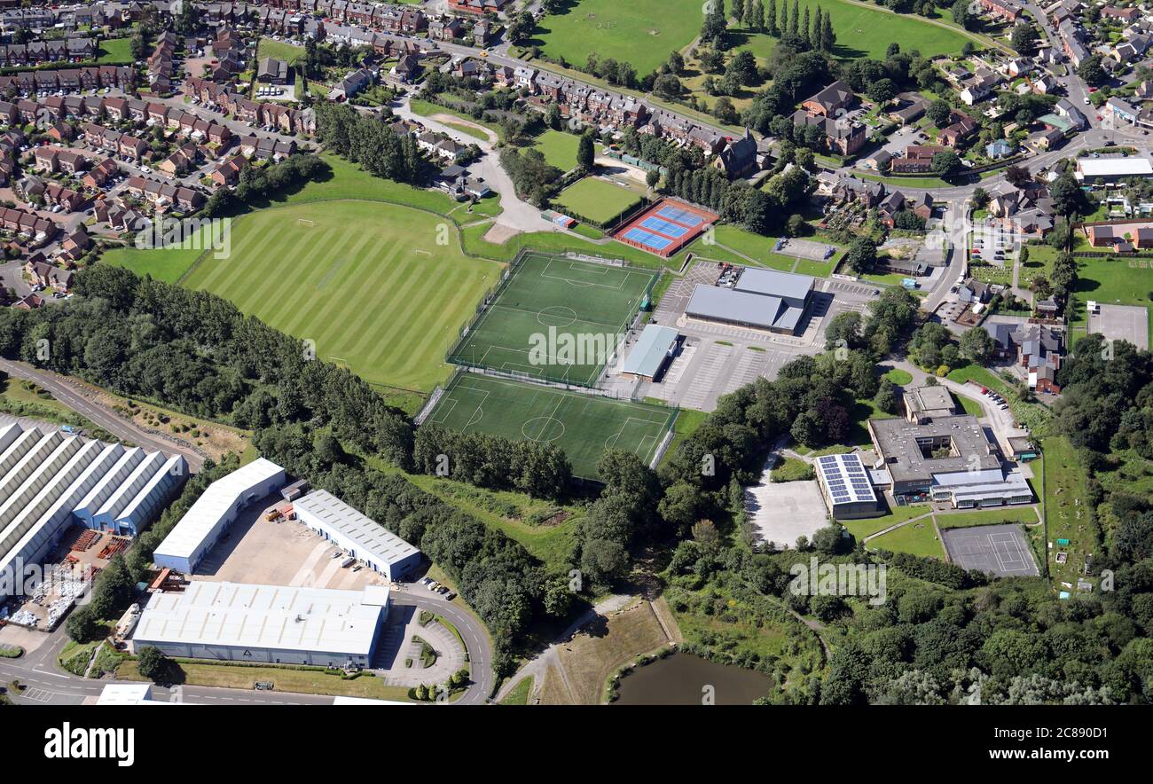 aerial view of the St George's Park, SGPThorncliffe Sports complex in North Sheffield Stock Photo