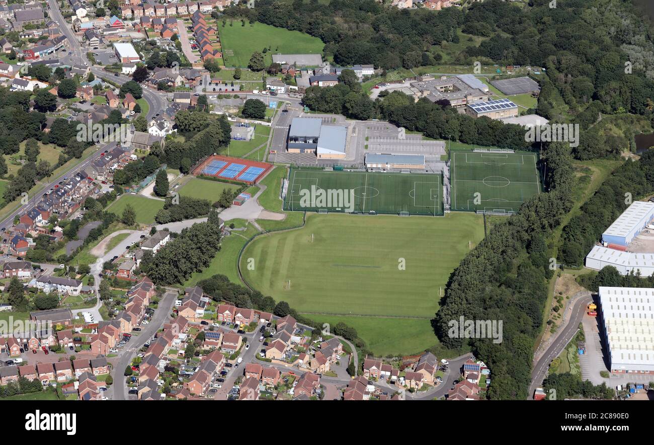 aerial view of the St George's Park, SGPThorncliffe Sports complex in North Sheffield Stock Photo