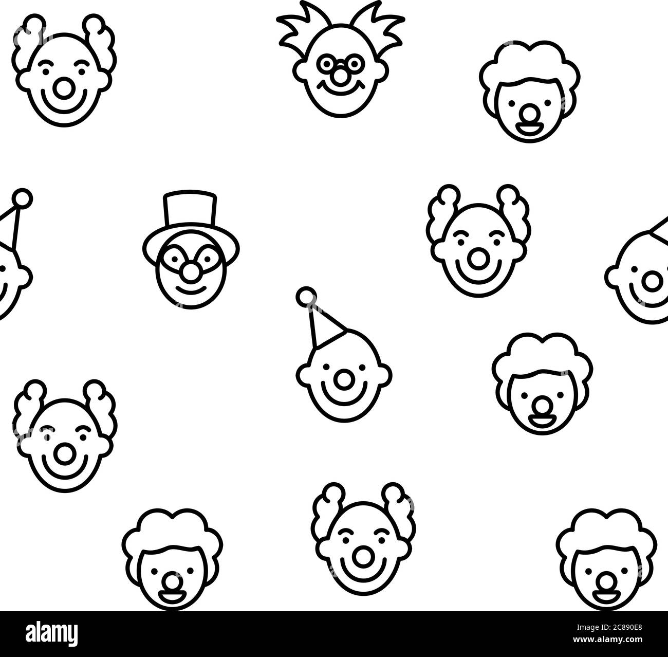 Clown Circus Character Vector Seamless Pattern Stock Vector Image & Art ...
