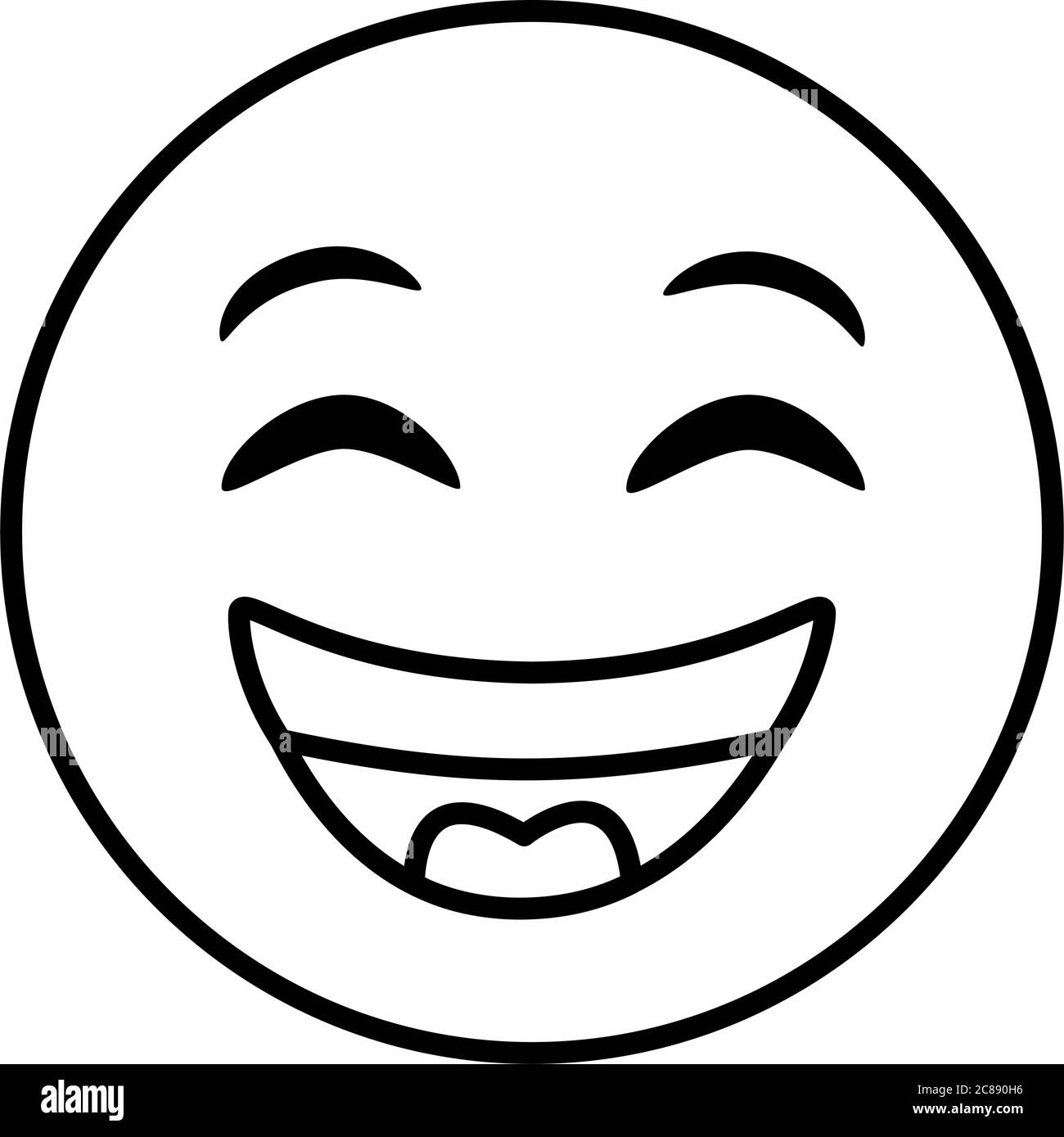 emoji face laughing classic line style icon vector illustration design Stock Vector