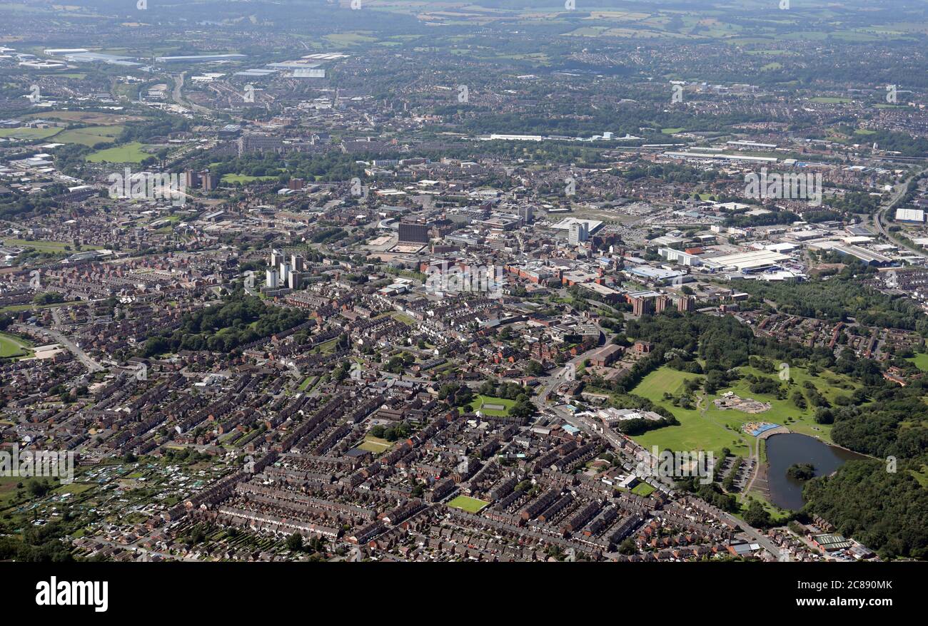 aerial view of Stoke on Trent city centre, Staffordshire Stock Photo