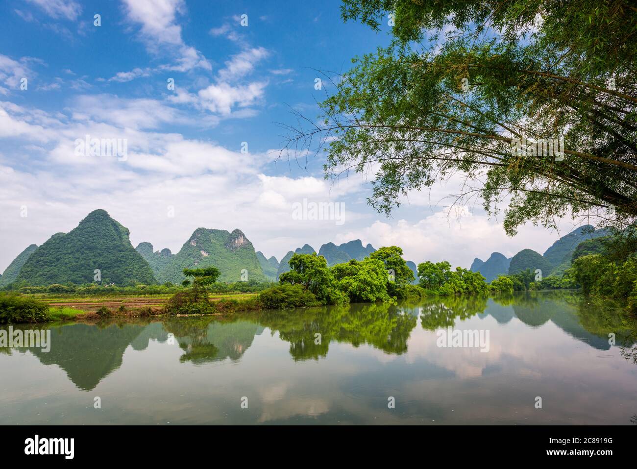Karst Mountains Landscape of Guilin, China. Stock Photo