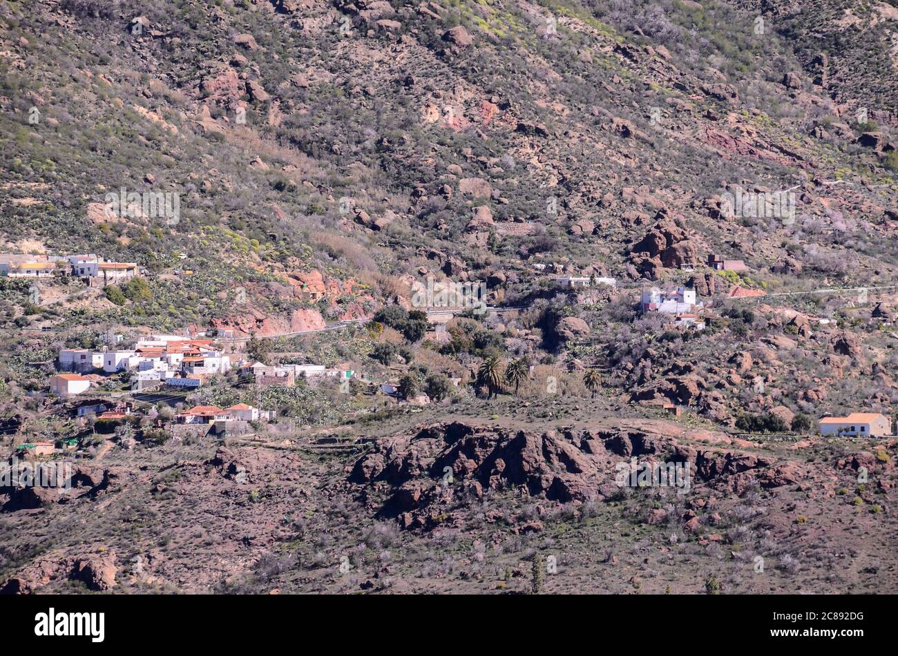 Mountain Village at the Spanish Canary Islands. Stock Photo