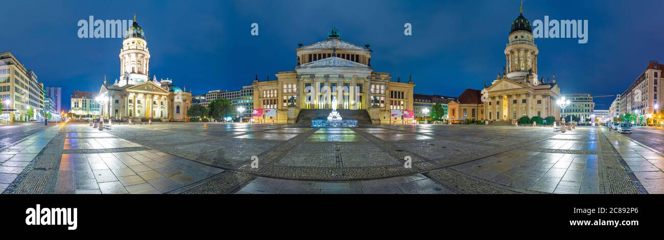 Historic Gendarmenmarkt Square in Berlin, Germany at dawn. Stock Photo