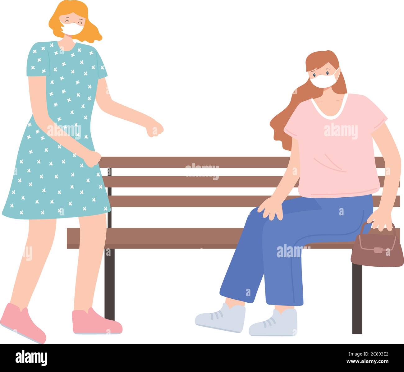 people with medical face mask, woman riding kick scooter and girl