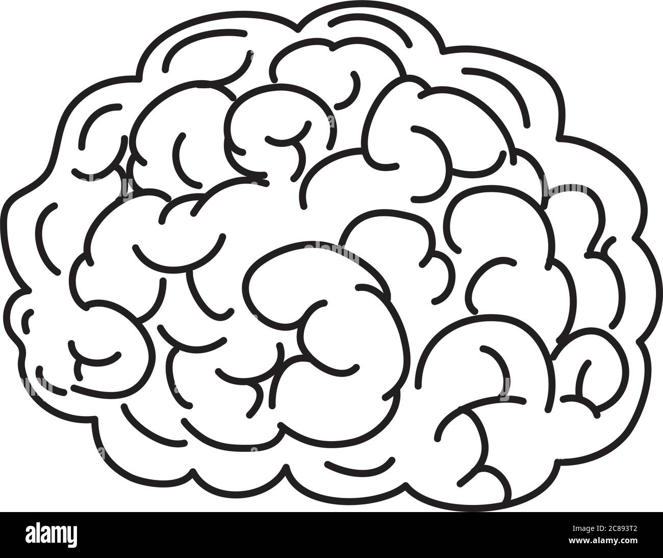 brain icon over white background, line style, vector illustration Stock ...