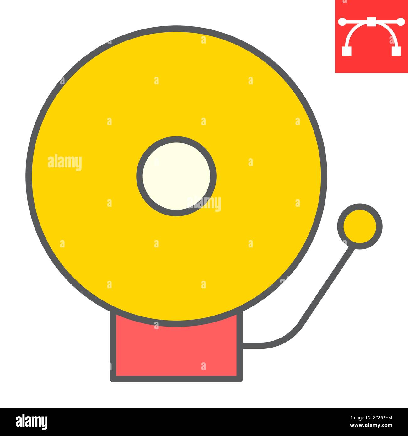 School bell color line icon, school and education, alarm sign vector ...