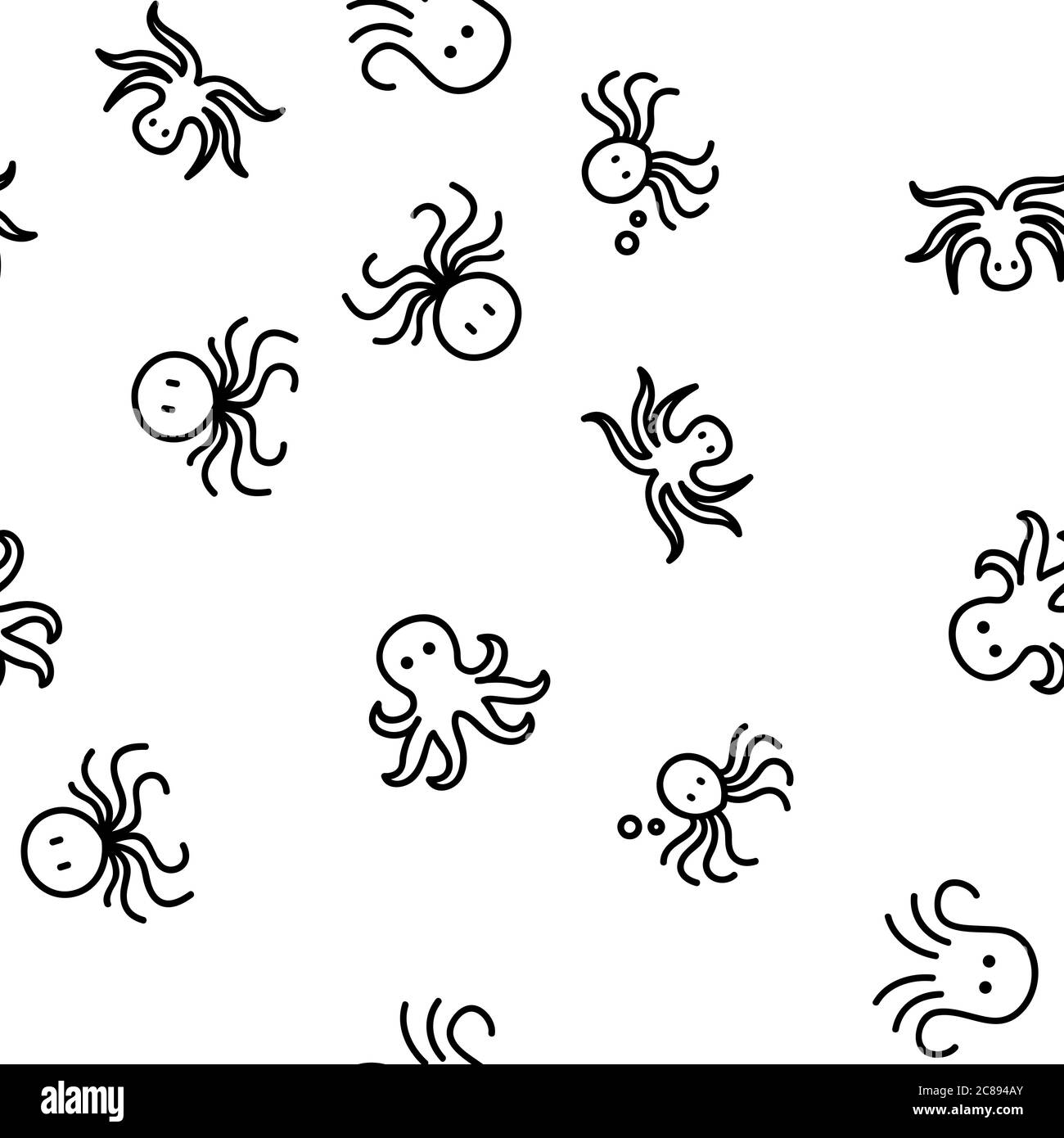 Octopus Ocean Mollusk Vector Seamless Pattern Stock Vector Image & Art ...