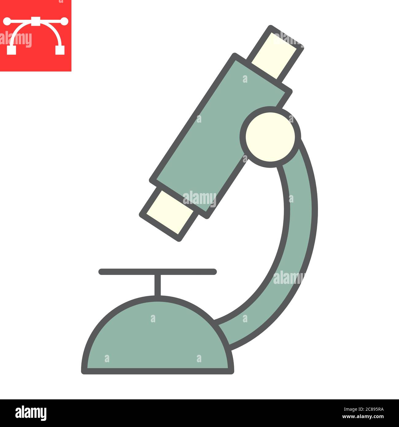 Microscope color line icon, school and education, biology sign vector ...