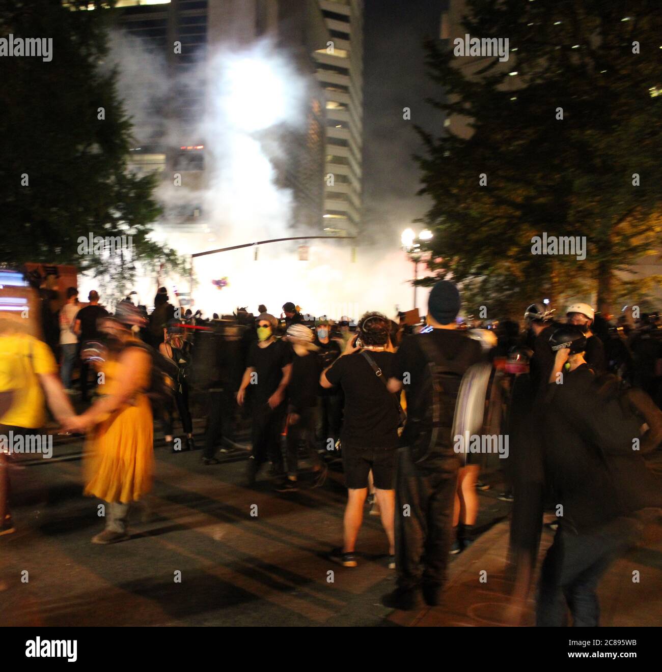 Portland, Oregon, USA. 22nd July, 2020. Thousands Attend the Portland Protests and stand off against Federal Agents Credit: Amy Katz/ZUMA Wire/Alamy Live News Stock Photo