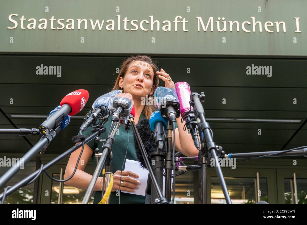 22 July 2020, Bavaria, Munich: Anne Leidig, Public Prosecutor of the Munich Public Prosecutor's Office I, gives a statement by the Munich Public Prosecutor's Office I on the latest developments in the preliminary proceedings against persons responsible at Wirecard AG. Photo: Peter Kneffel/dpa Stock Photo