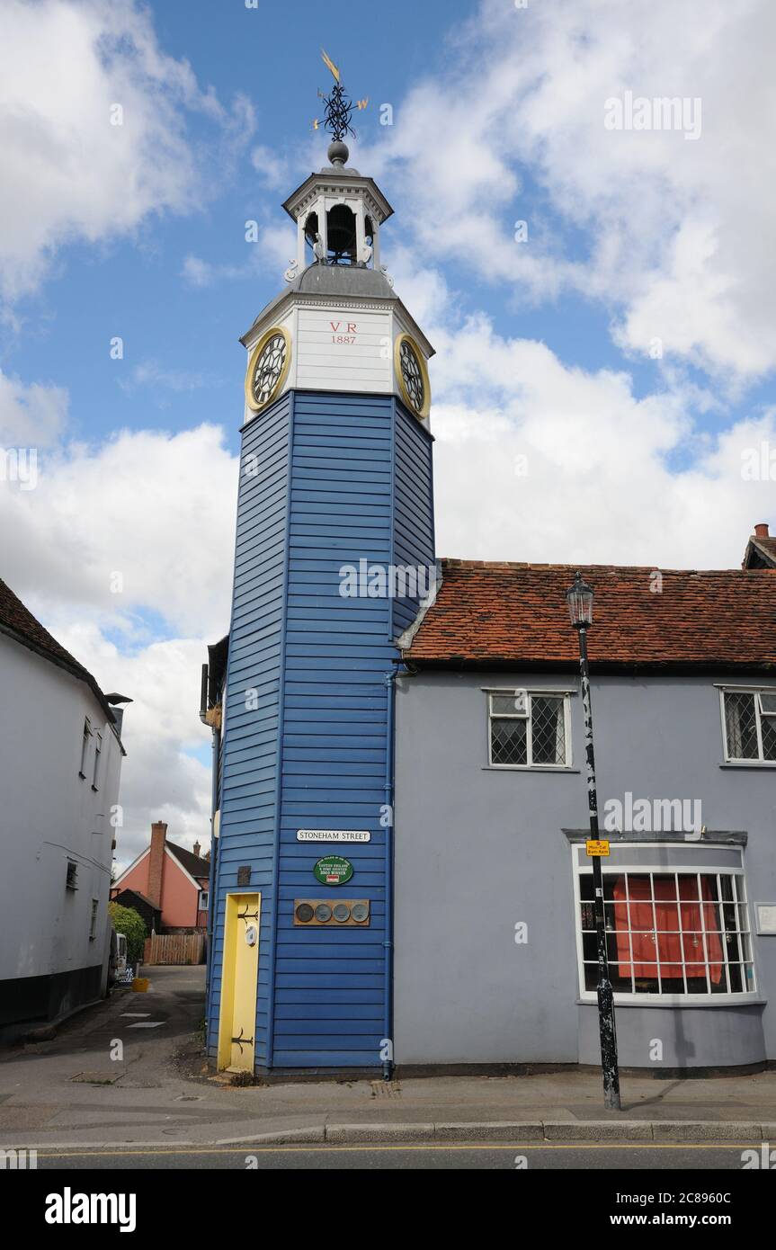 Clock Tower, Coggeshall, Essex, was built in 1887 to mark Queen