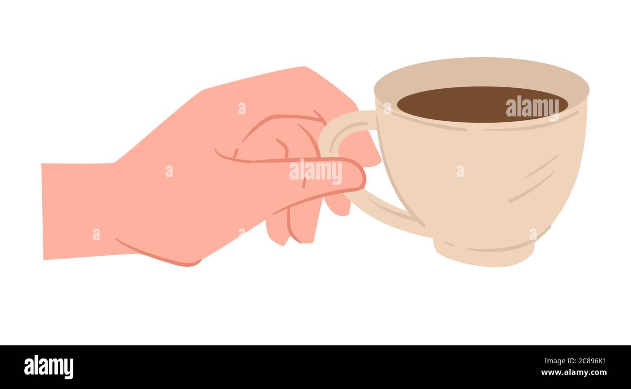 Hand holding cup with tea or coffee vector Stock Vector Image & Art - Alamy