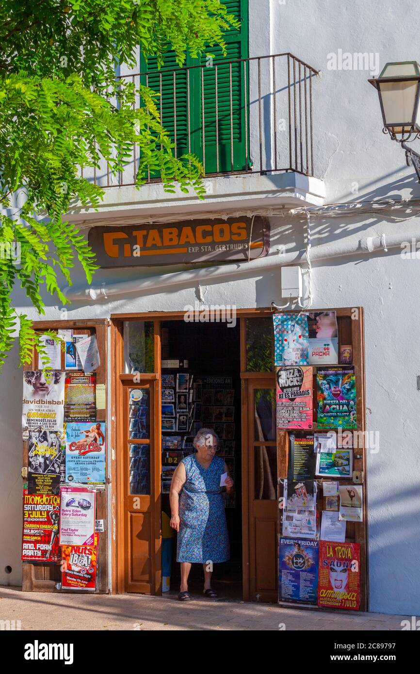 tobacco ibiza Tobacco Shop, Santa Gertrudis, Ibiza, Balearic Islands, Spain Stock Photo