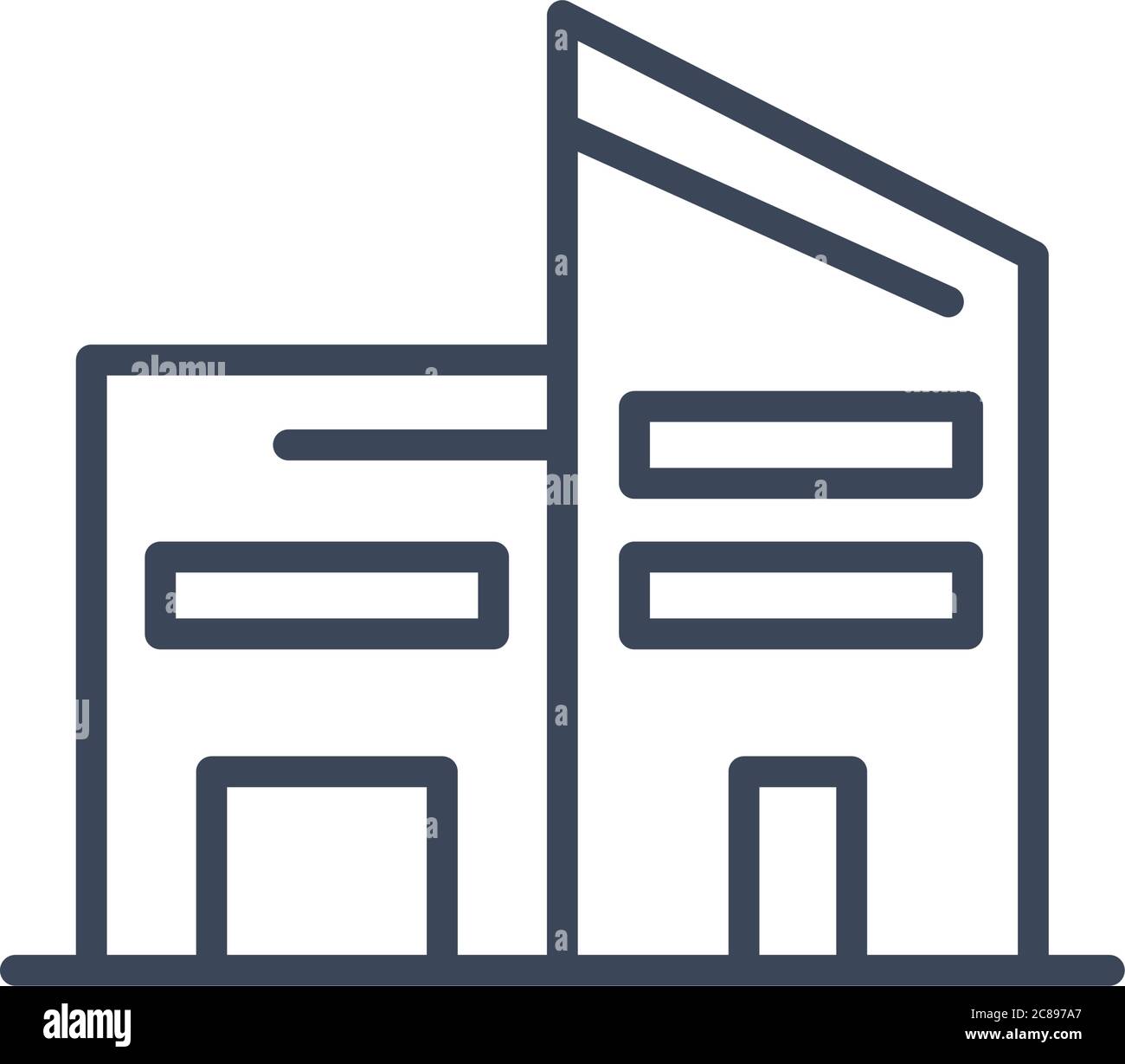 Building with windows line style icon design, City architecture urban ...