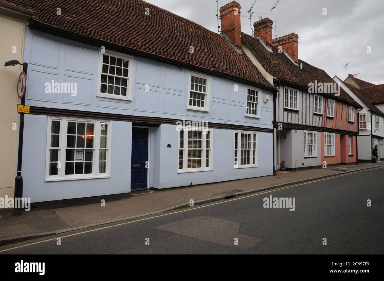 Timber framed cottages, East Street,Coggeshall, Essex Stock Photo Alamy