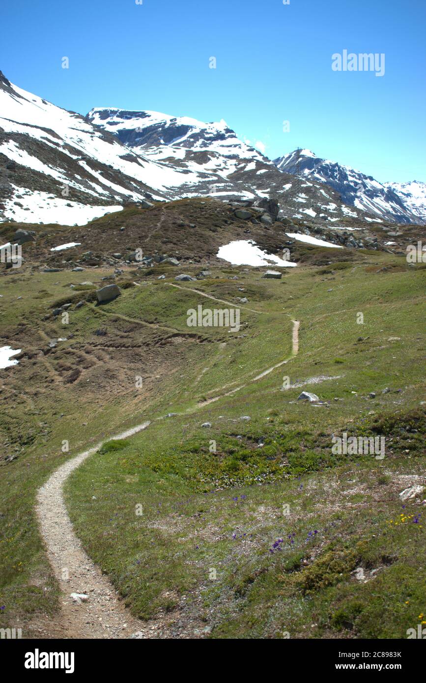 Swiss mountain panorama across the Julierpass in Switzerland Stock ...