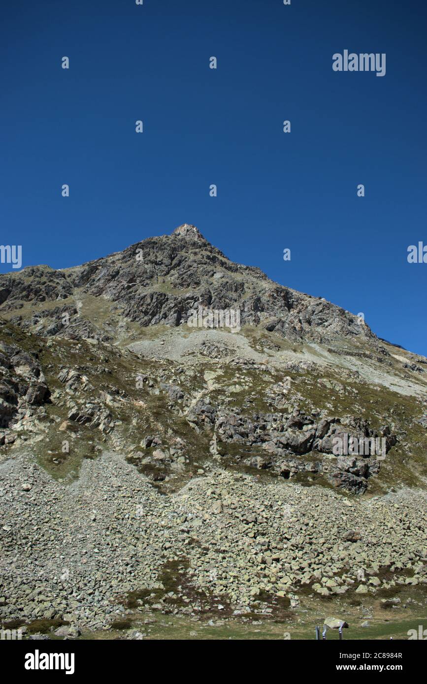 Swiss mountain panorama across the Julierpass in Switzerland Stock ...