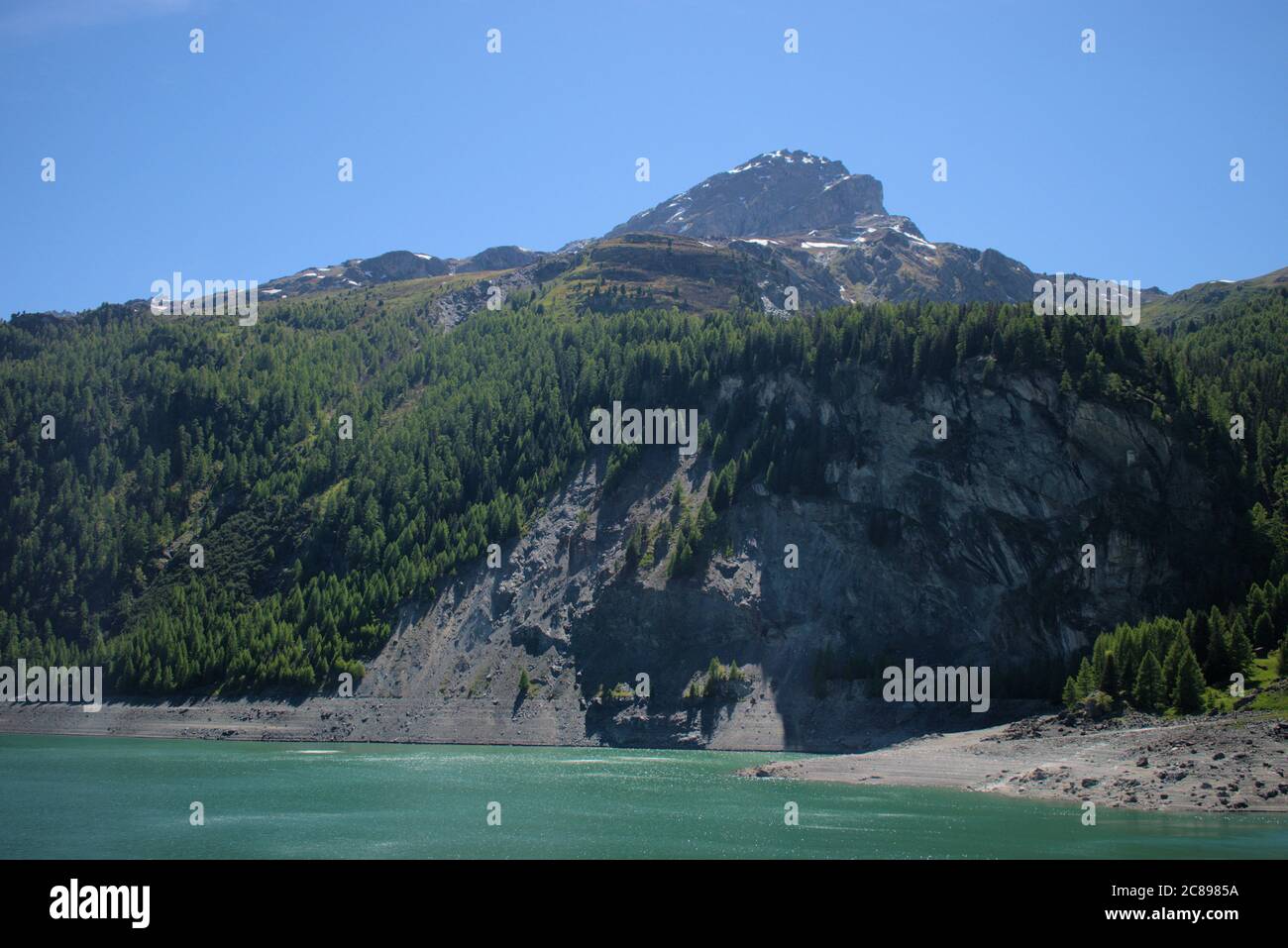 Lake in Marmorera when crossing the Julierpass in Switzerland Stock ...