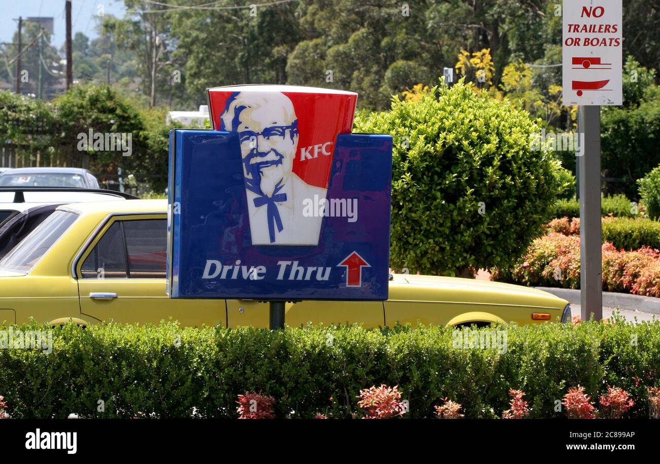 Sign for KENTUCKY FRIED CHICKEN restaurant Stock Photo