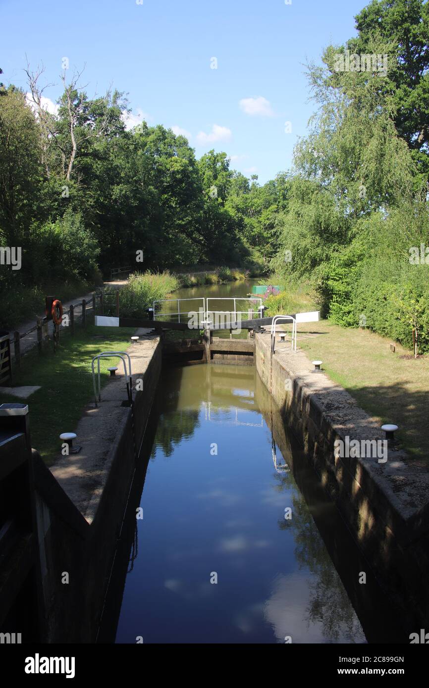lock gates on a rural canal Stock Photo Alamy