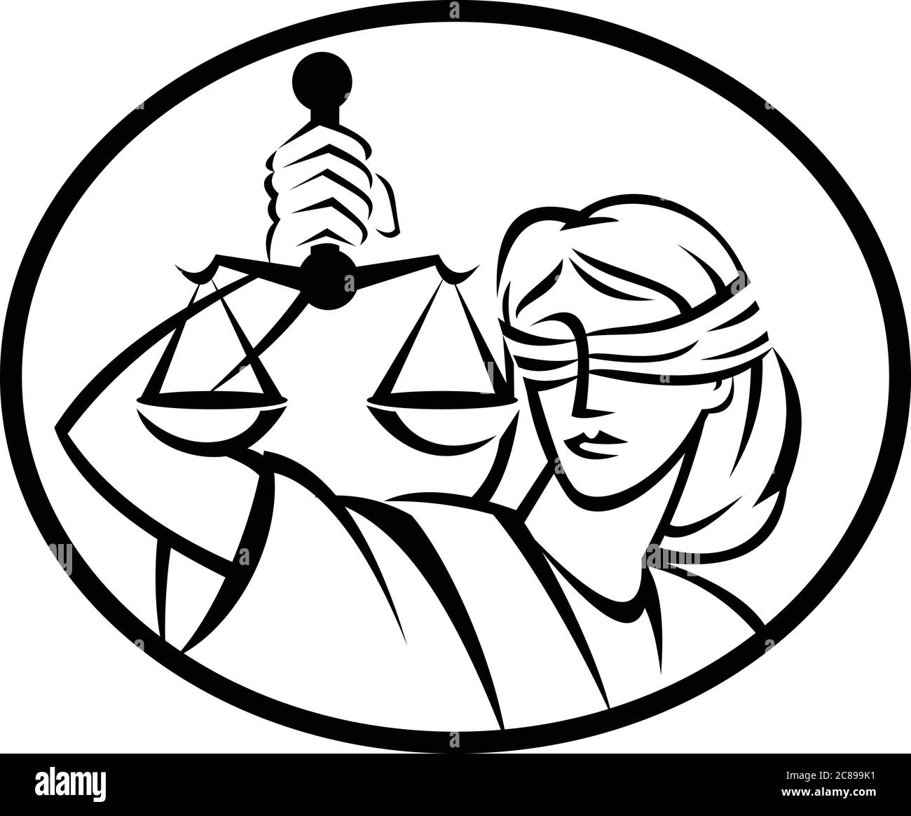 https://c8.alamy.com/comp/2C899K1/retro-style-illustration-of-lady-justice-with-blindfold-and-beam-balance-or-weighing-scale-set-inside-oval-on-isolated-background-done-in-black-and-wh-2C899K1.jpg