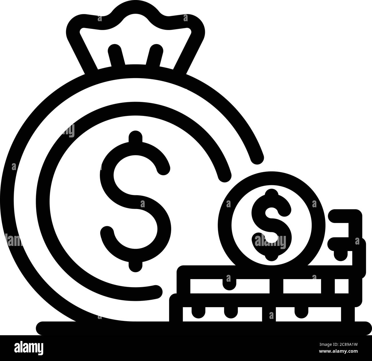 Trader coin stack icon, outline style Stock Vector Image & Art - Alamy
