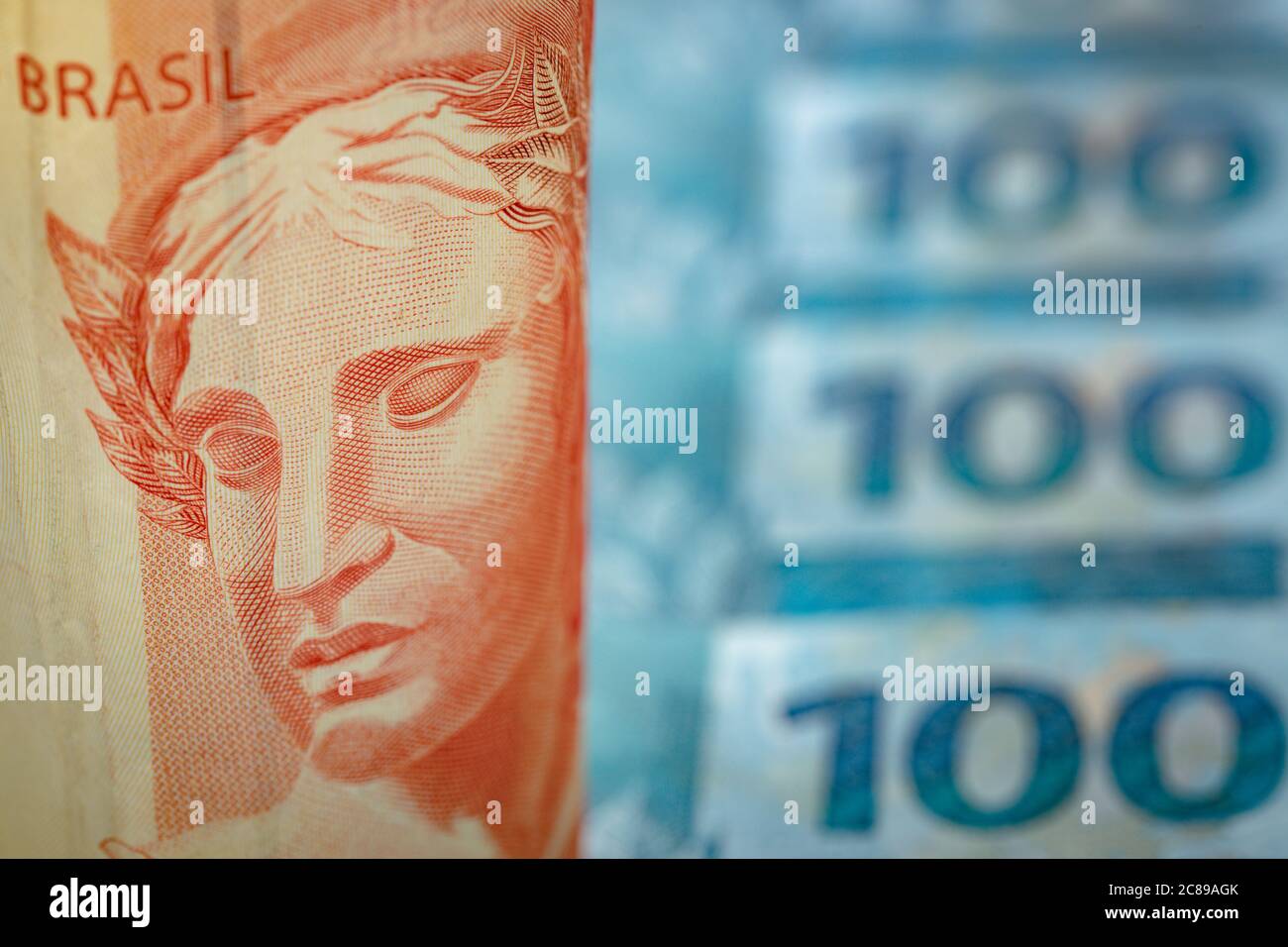 Money from Brazil, Reais banknote Stock Photo Alamy