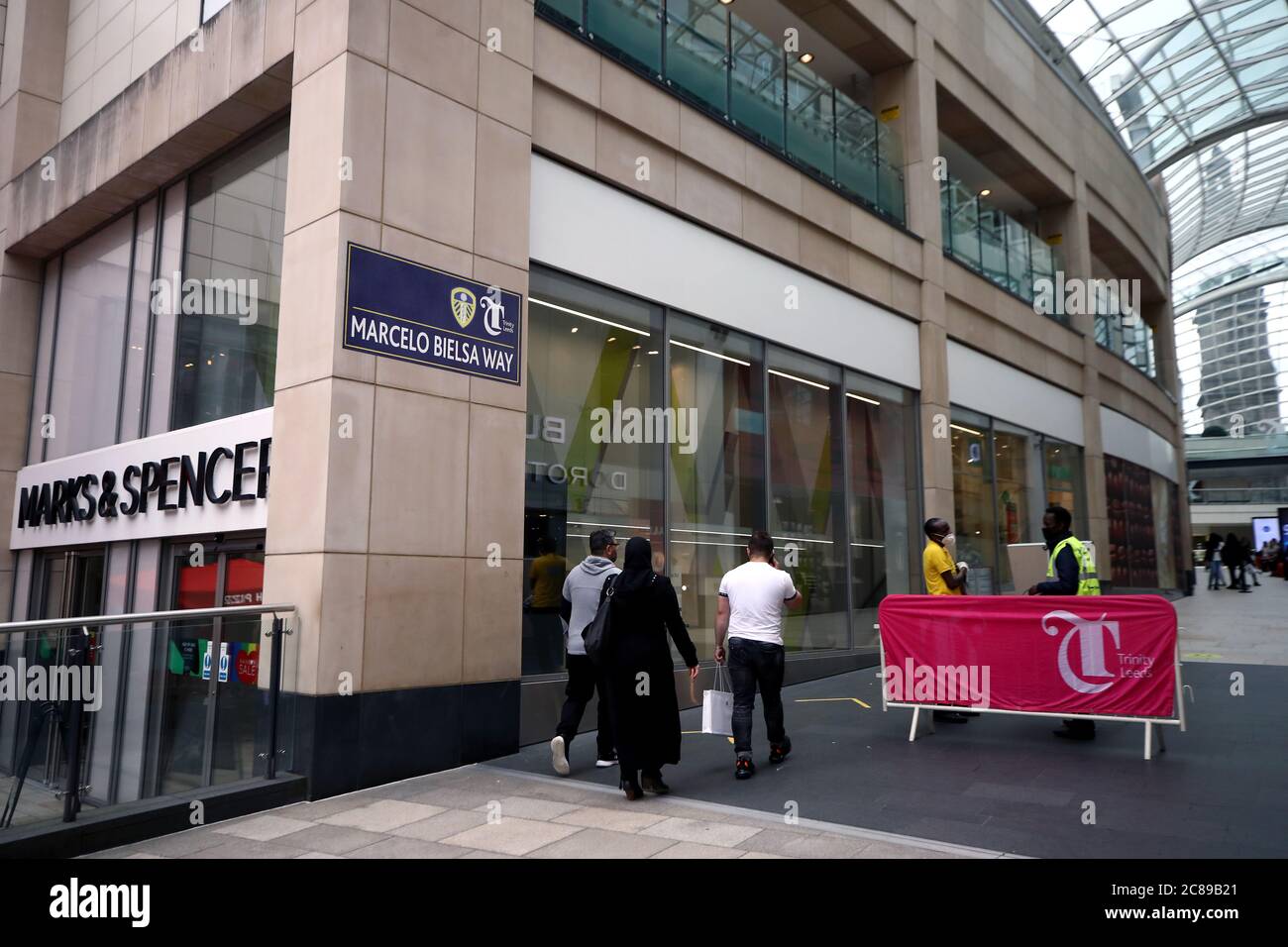General view of a street in Trinity Leeds shopping centre has been renamed Marcelo Bielsa Way. Stock Photo