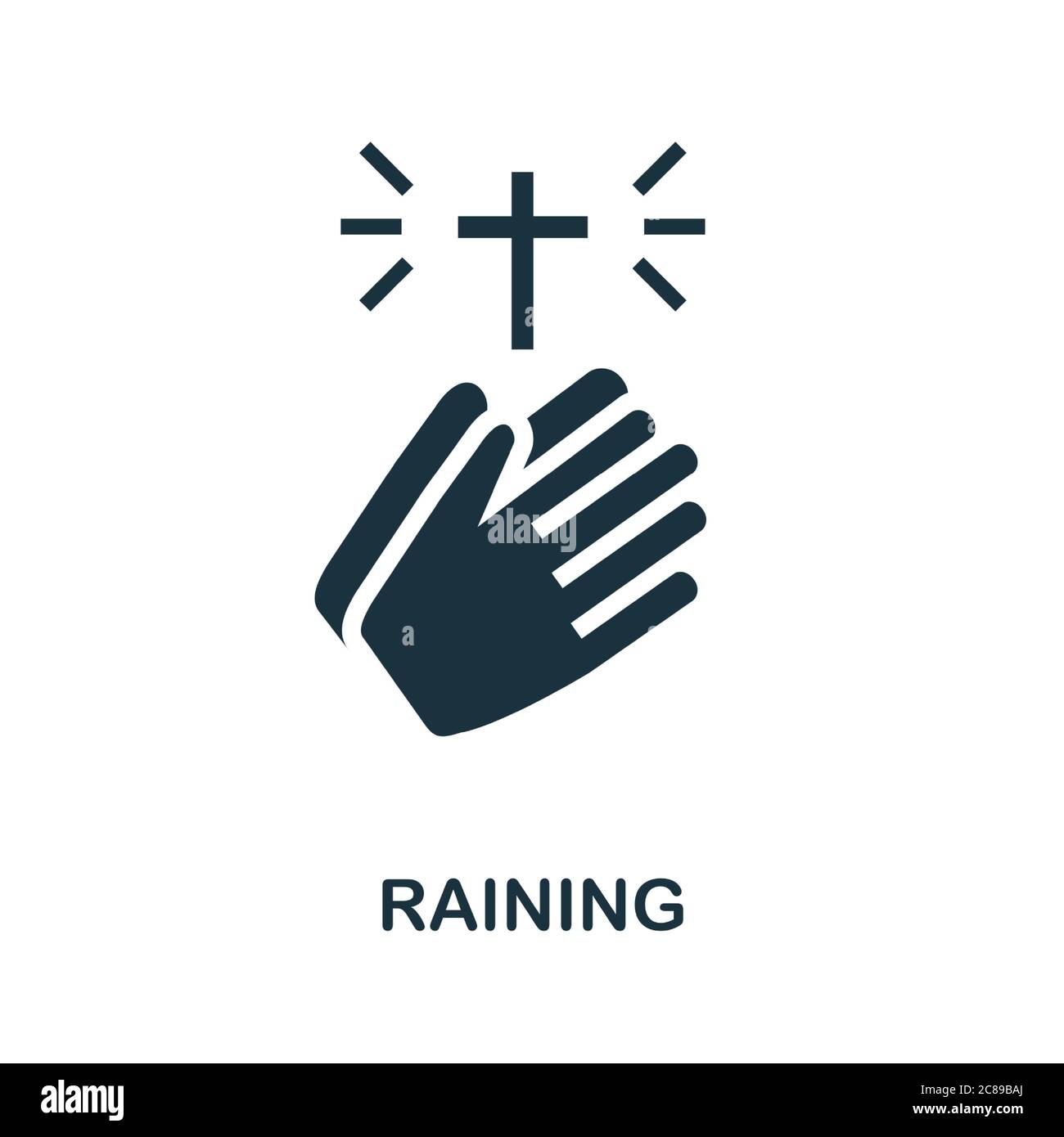 Raining icon. Simple element from religion collection. Creative Raining icon for web design, templates, infographics and more Stock Vector