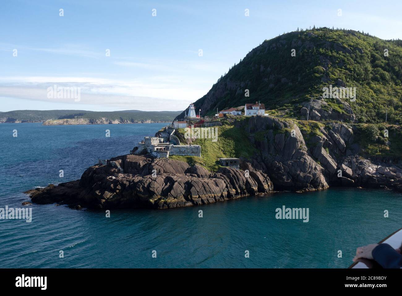 Fort Amherst And Lighthouse On The South Side Of The Narrows The Entrance To St John's Harbour Newfoundland Canada Stock Photo