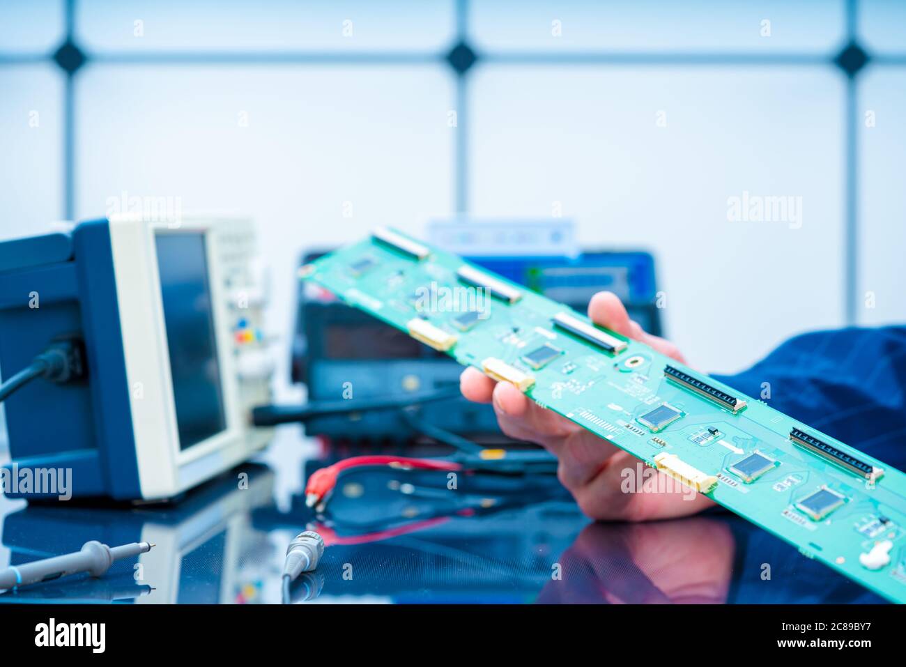 PCB witch microcontroller in electronics laboratory Stock Photo - Alamy