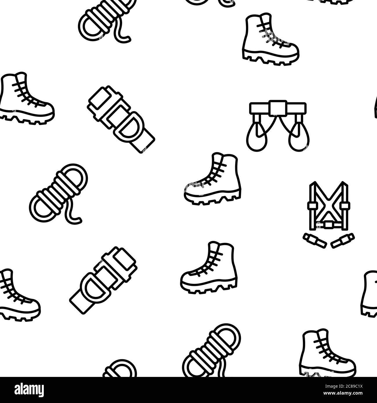 Climber Equipment Vector Seamless Pattern Stock Vector