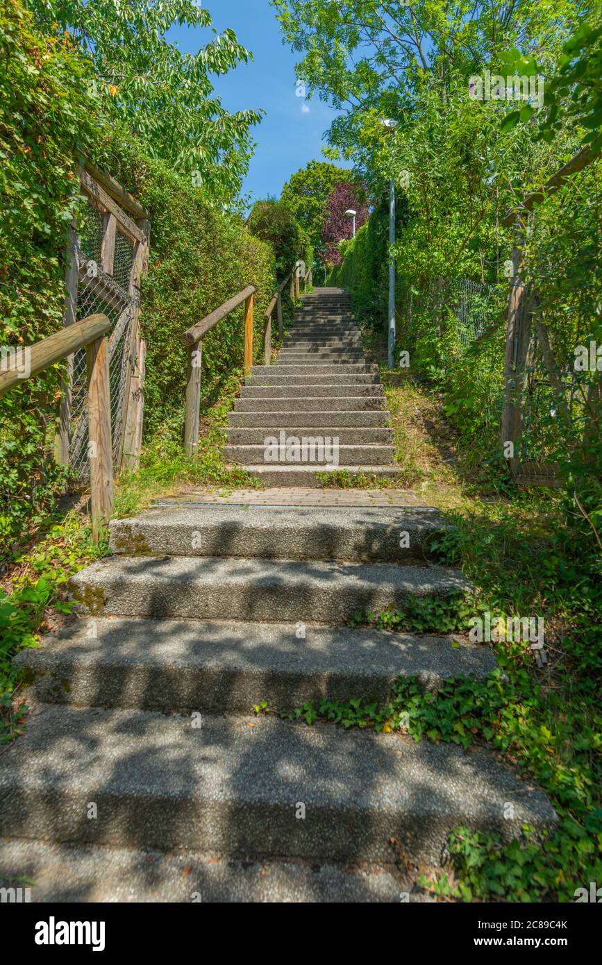 Friedrich-Keller-Staffel, public steps connecting the upper and lower city, Stuttgart, Baden-Württemberg, Southern Germany, Europe Stock Photo