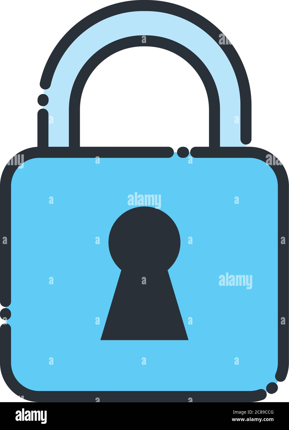 Padlock line and fill style icon design of Security lock access door ...