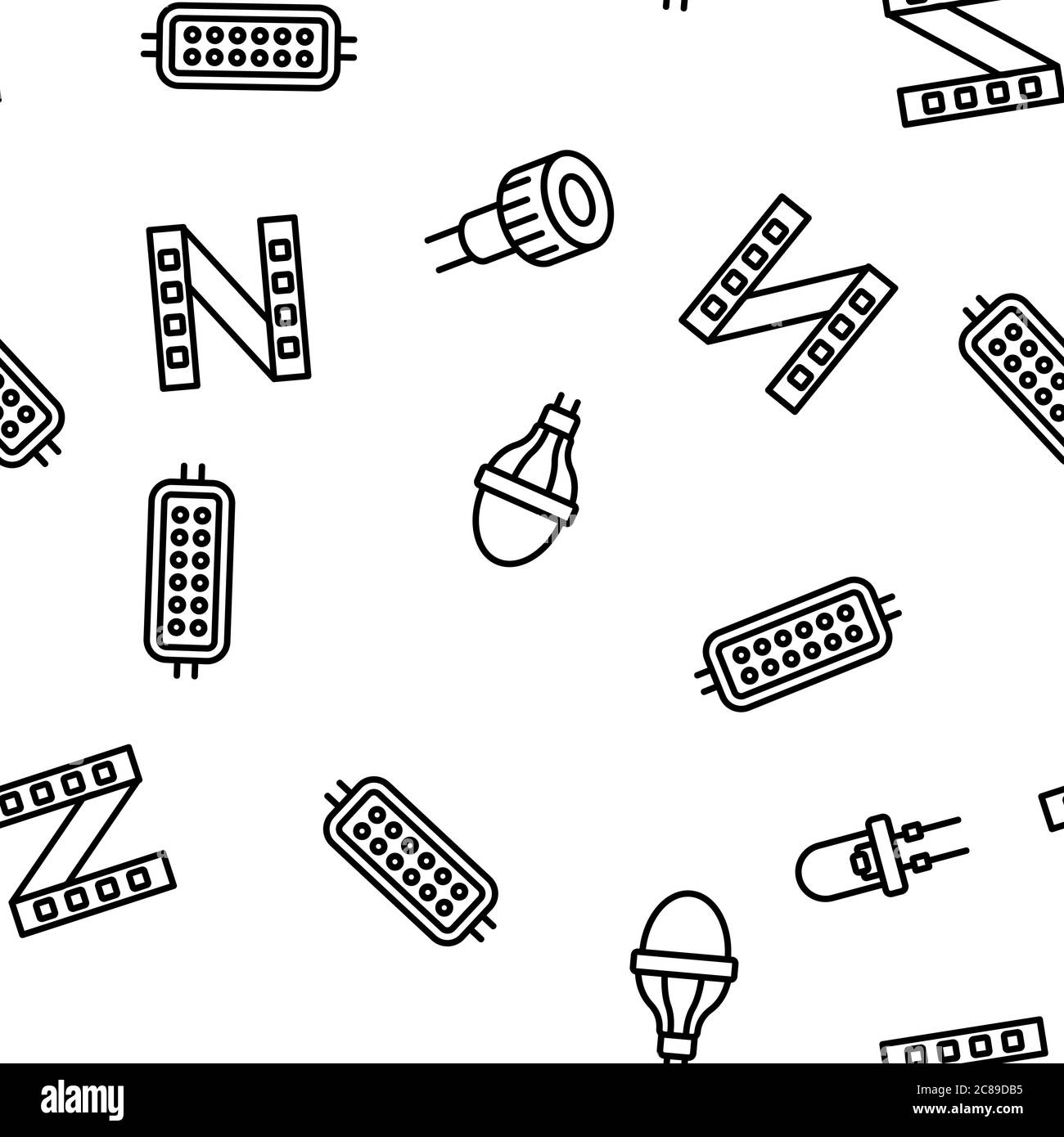 Led Lamp Equipment Vector Seamless Pattern Stock Vector Image & Art - Alamy