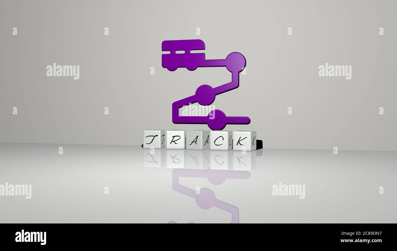 3D graphical image of track vertically along with text built by ...