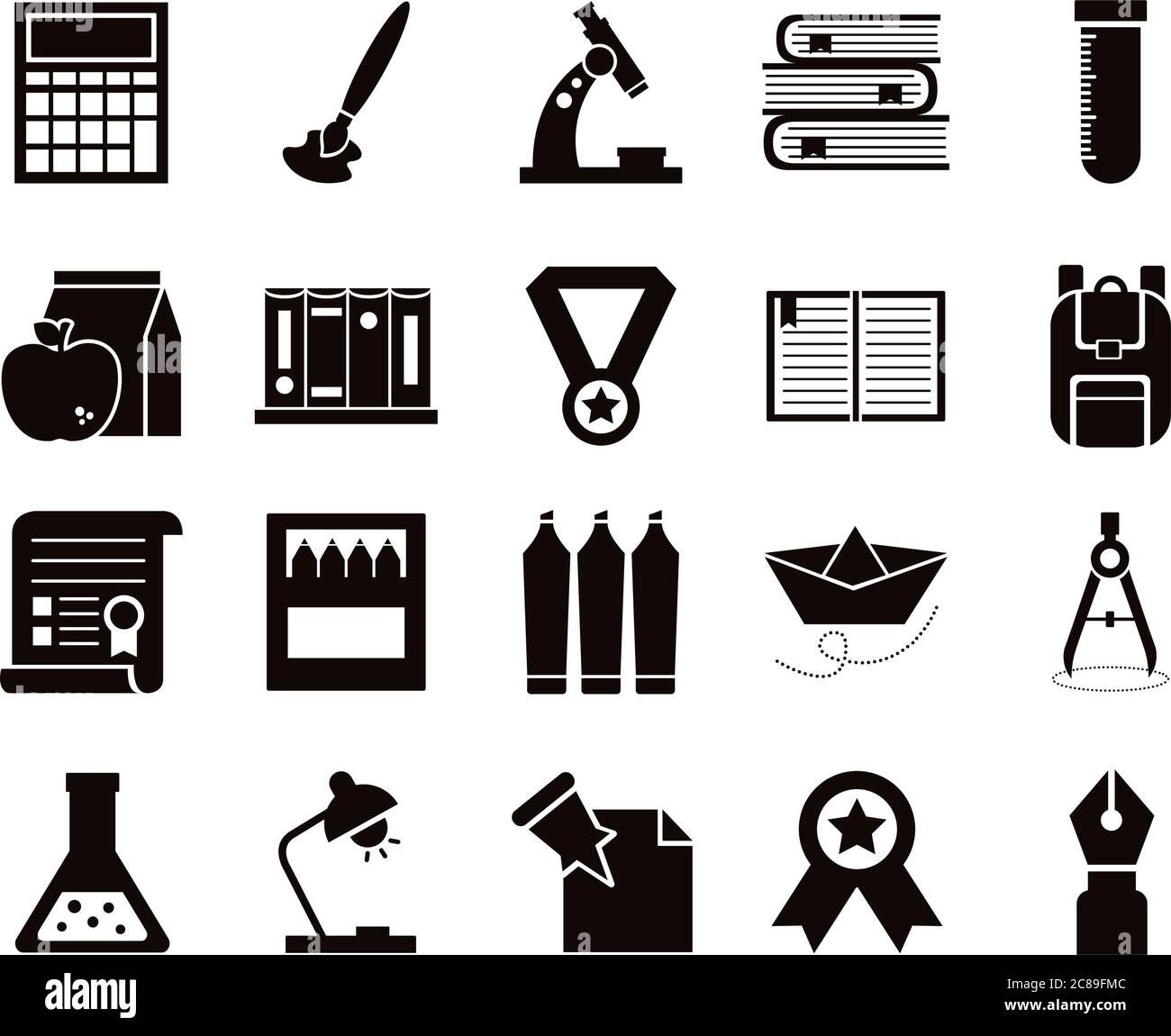 bundle of back to school supplies vector illustration design Stock ...