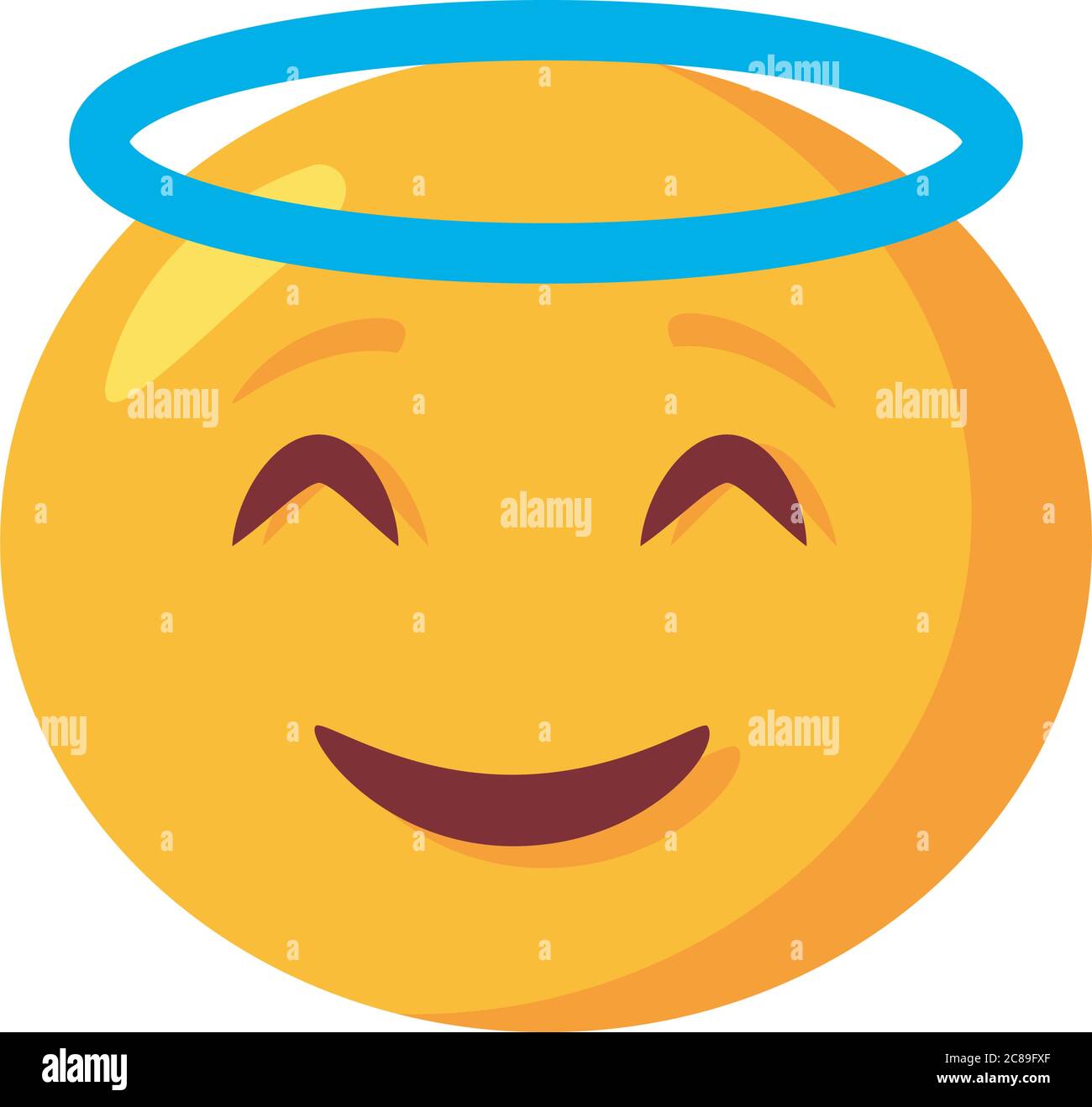 angel emoji face classic flat style icon vector illustration design