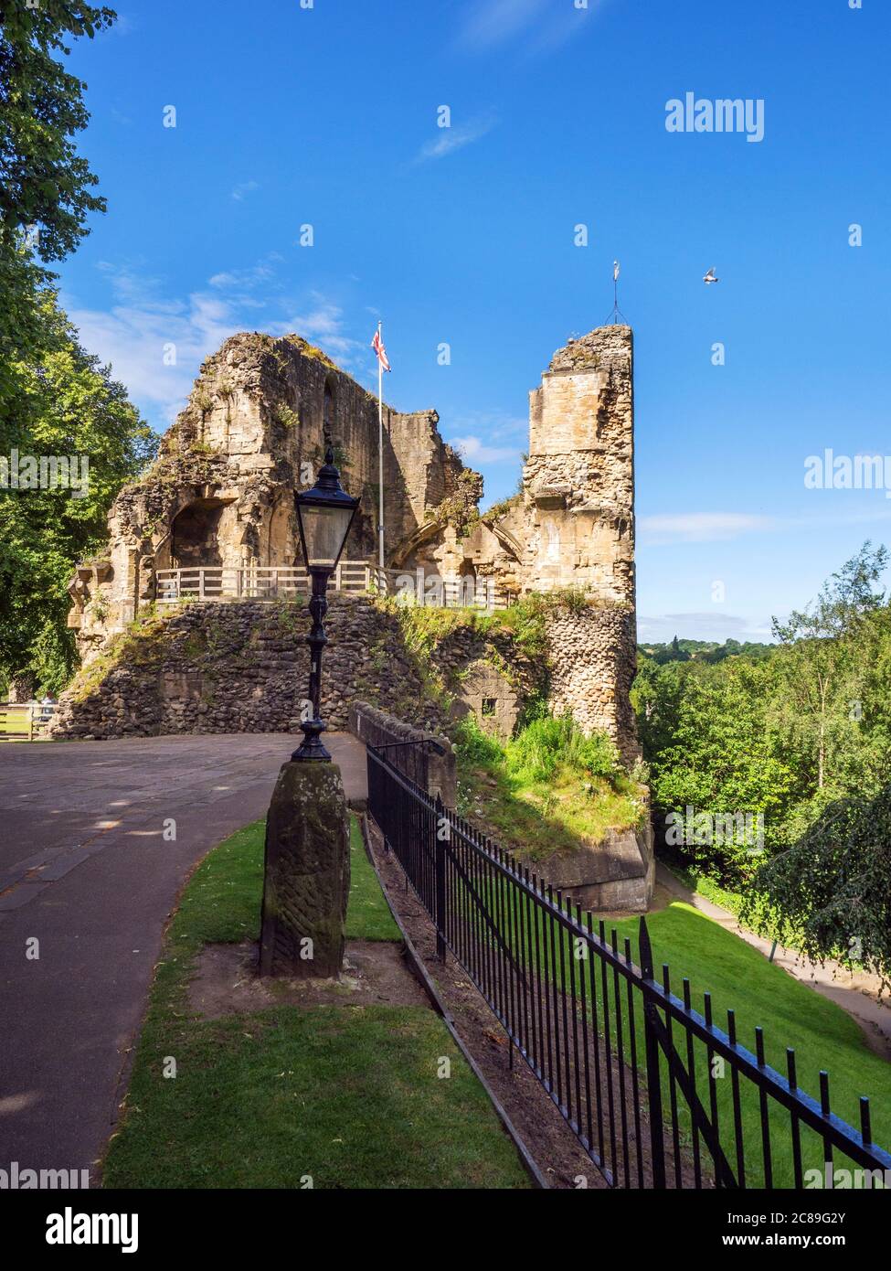 The ruined Kings Tower at Knaresborough Castle in Knaresborough North Yorkshire England Stock