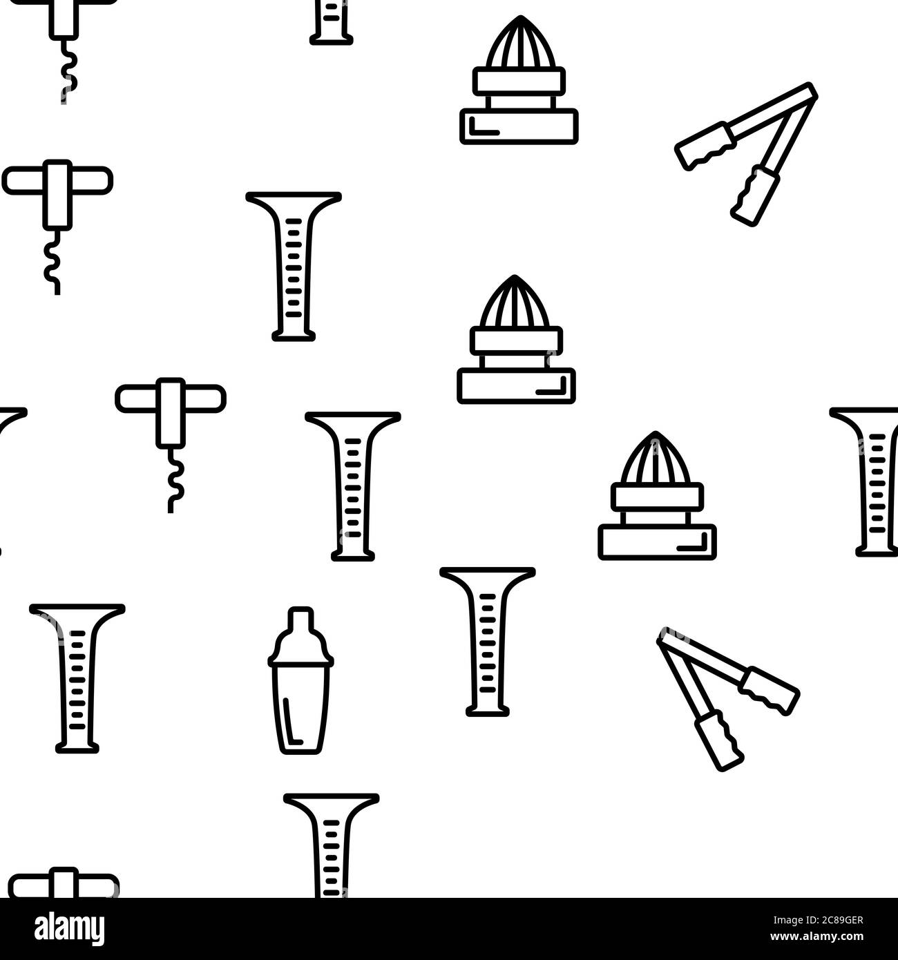 Bartender Equipment Vector Seamless Pattern Stock Vector Image & Art ...