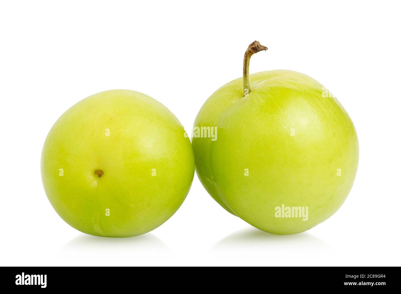 fresh wild plums isolated on white Stock Photo