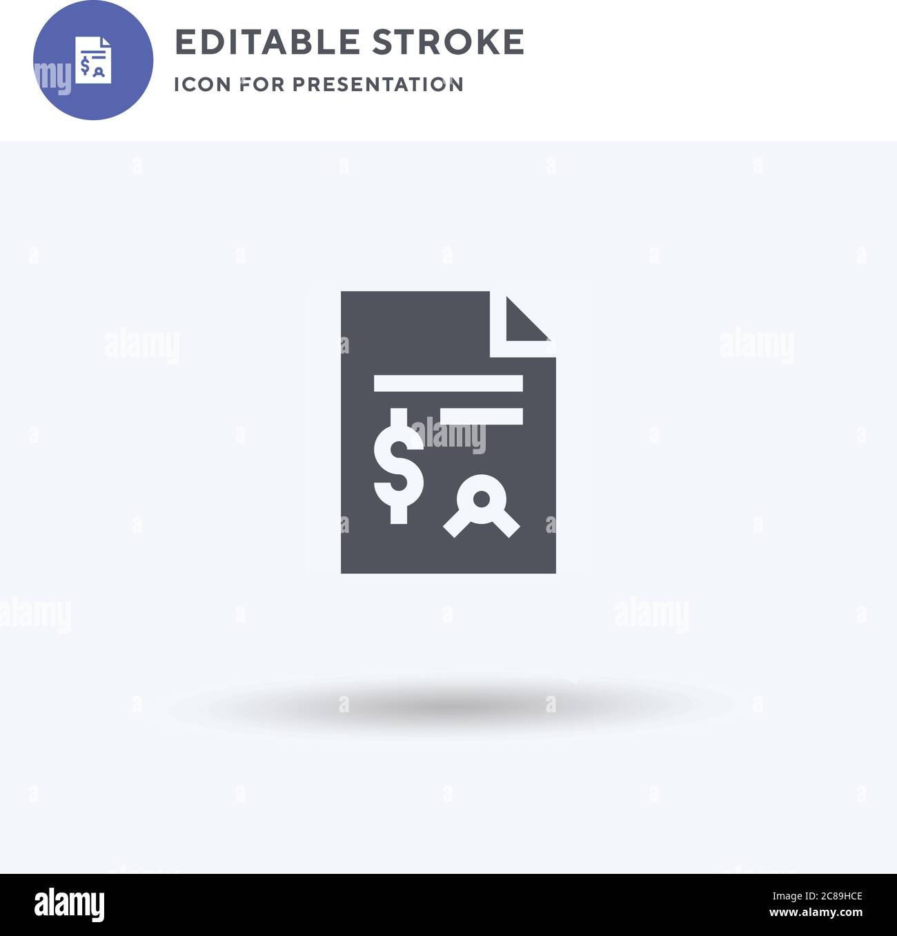 Contract icon vector, filled flat sign, solid pictogram isolated on white, logo illustration. Contract icon for presentation. Stock Vector